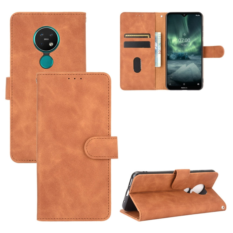 Tinta unita Skin Feel Fibbia magnetica Flip orizzontale Custodia in pelle PU con struttura in vitello con supporto e slot per schede e portafoglio, For Nokia 1.3, For Nokia 2.3, For Nokia 5.3, For Nokia 7.2 & 6.2, For Nokia C1