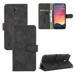 Tinta unita Skin Feel Fibbia magnetica Flip orizzontale Custodia in pelle PU con struttura in vitello con supporto e slot per schede e portafoglio, For Nokia C2
