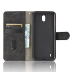 Tinta unita Skin Feel Fibbia magnetica Flip orizzontale Custodia in pelle PU con struttura in vitello con supporto e slot per schede e portafoglio, For Nokia C2