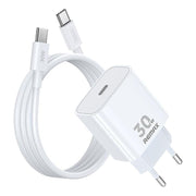 Caricabatterie GaN REMAX RP-U71 30W Type-C compatibile con tutti i dispositivi con cavo dati, EU Plug, UK Plug