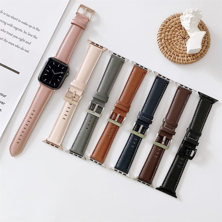 Cinturino in pelle con cuciture per Apple Watch 38-44mm
