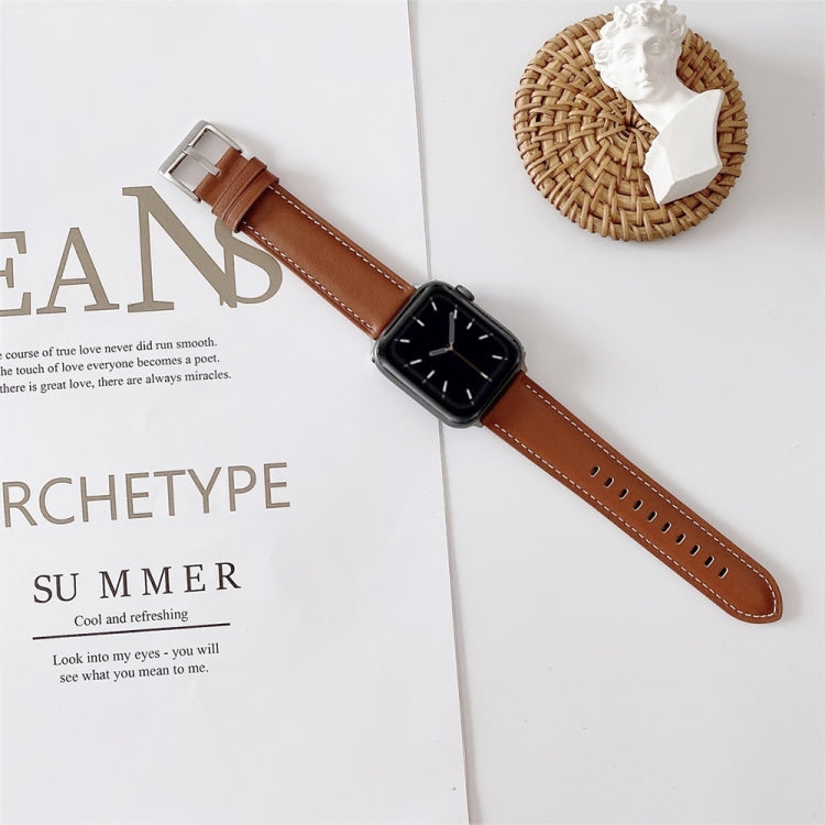 Cinturino in pelle con cuciture per Apple Watch 38-44mm
