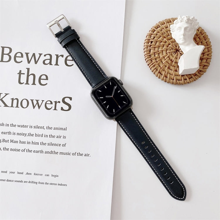 Cinturino in pelle con cuciture per Apple Watch 38-44mm