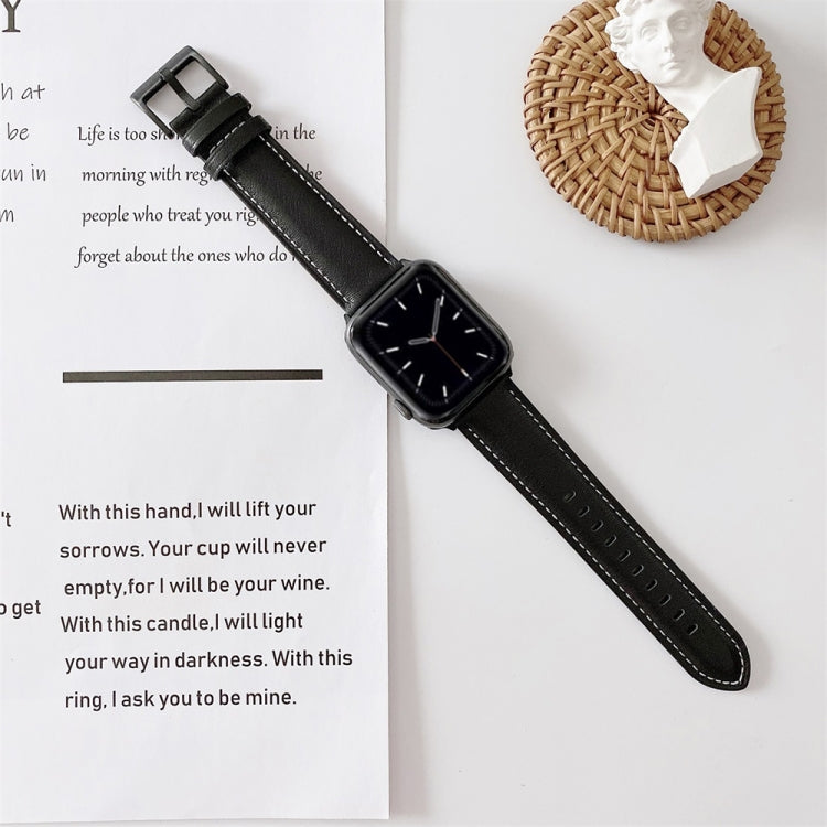 Cinturino in pelle con cuciture per Apple Watch 38-44mm