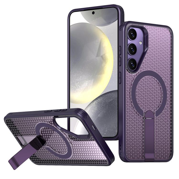 Custodia per telefono con supporto MagSafe di raffreddamento a nido d'ape, For Samsung Galaxy A06 5G / 4G, For Samsung Galaxy S25 5G / S24 5G, For Samsung Galaxy S25+ 5G / S24+ 5G, For Samsung Galaxy S25 Ultra 5G