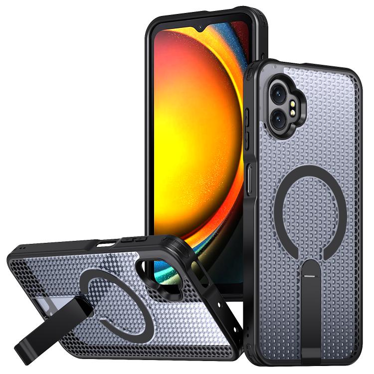 Custodia per telefono con supporto MagSafe di raffreddamento a nido d'ape, For Samsung Galaxy Xcover7 Pro, For Samsung Galaxy Xcover7, For Samsung Galaxy S24 Ultra 5G, For Samsung Galaxy S23+ 5G