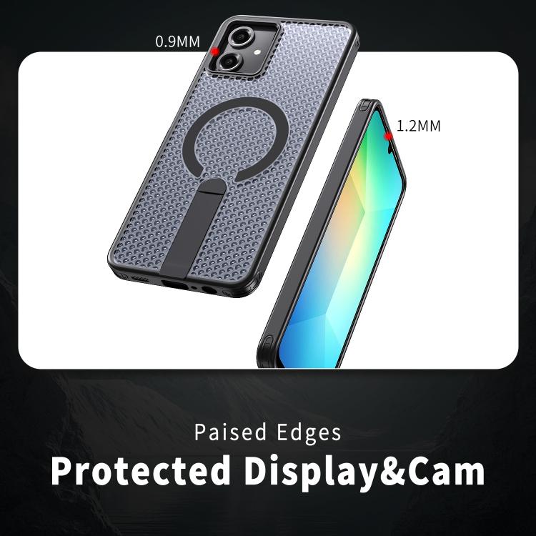 Custodia per telefono con supporto MagSafe di raffreddamento a nido d'ape, For Samsung Galaxy A06 5G / 4G, For Samsung Galaxy S25 5G / S24 5G, For Samsung Galaxy S25+ 5G / S24+ 5G, For Samsung Galaxy S25 Ultra 5G