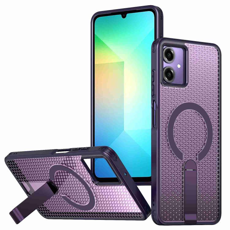 Custodia per telefono con supporto MagSafe di raffreddamento a nido d'ape, For Samsung Galaxy A06 5G / 4G, For Samsung Galaxy S25 5G / S24 5G, For Samsung Galaxy S25+ 5G / S24+ 5G, For Samsung Galaxy S25 Ultra 5G