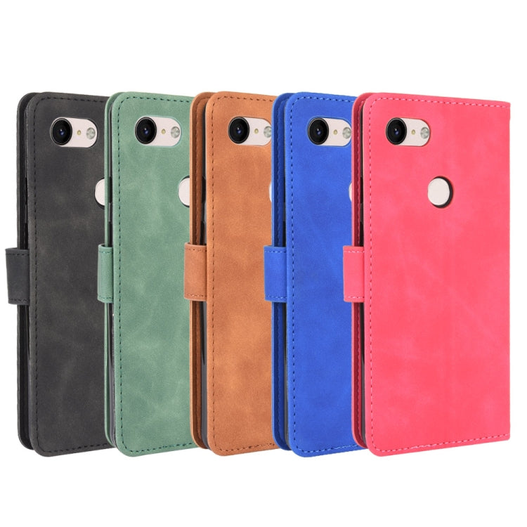Tinta unita Skin Feel Fibbia magnetica Flip orizzontale Custodia in pelle PU con struttura in vitello con supporto e slot per schede e portafoglio, For Google Pixel 3, For Google Pixel 3 XL, For Google Pixel 4, For Google Pixel 4 XL
