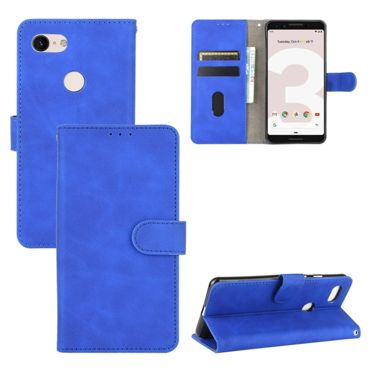 Tinta unita Skin Feel Fibbia magnetica Flip orizzontale Custodia in pelle PU con struttura in vitello con supporto e slot per schede e portafoglio, For Google Pixel 3, For Google Pixel 3 XL, For Google Pixel 4, For Google Pixel 4 XL
