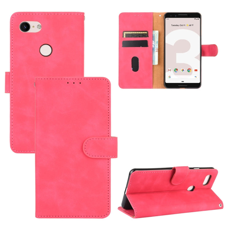 Tinta unita Skin Feel Fibbia magnetica Flip orizzontale Custodia in pelle PU con struttura in vitello con supporto e slot per schede e portafoglio, For Google Pixel 3, For Google Pixel 3 XL, For Google Pixel 4, For Google Pixel 4 XL