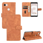 Tinta unita Skin Feel Fibbia magnetica Flip orizzontale Custodia in pelle PU con struttura in vitello con supporto e slot per schede e portafoglio, For Google Pixel 3, For Google Pixel 3 XL, For Google Pixel 4, For Google Pixel 4 XL