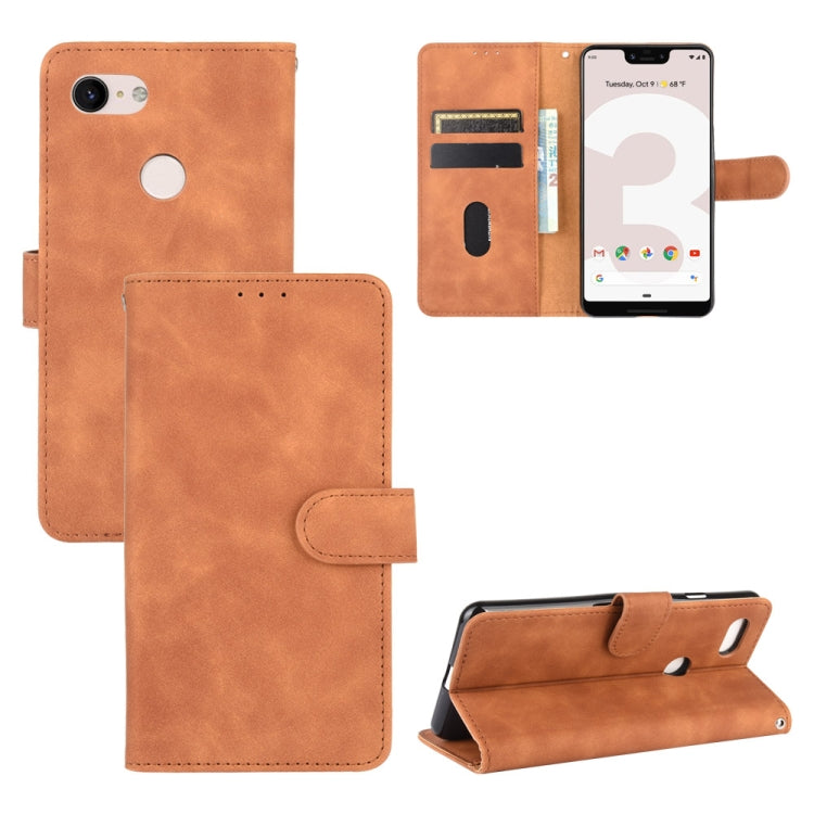 Tinta unita Skin Feel Fibbia magnetica Flip orizzontale Custodia in pelle PU con struttura in vitello con supporto e slot per schede e portafoglio, For Google Pixel 3, For Google Pixel 3 XL, For Google Pixel 4, For Google Pixel 4 XL