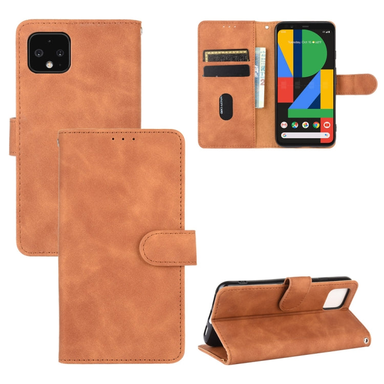 Tinta unita Skin Feel Fibbia magnetica Flip orizzontale Custodia in pelle PU con struttura in vitello con supporto e slot per schede e portafoglio, For Google Pixel 3, For Google Pixel 3 XL, For Google Pixel 4, For Google Pixel 4 XL