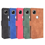 Tinta unita Skin Feel Fibbia magnetica Flip orizzontale Custodia in pelle PU con struttura in vitello con supporto e slot per schede e portafoglio, For Google Pixel 4a, For Google Pixel 3a XL, For Google Pixel 3a