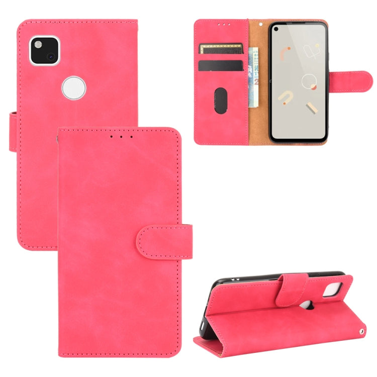 Tinta unita Skin Feel Fibbia magnetica Flip orizzontale Custodia in pelle PU con struttura in vitello con supporto e slot per schede e portafoglio, For Google Pixel 4a, For Google Pixel 3a XL, For Google Pixel 3a