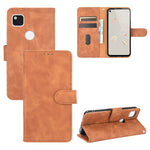 Tinta unita Skin Feel Fibbia magnetica Flip orizzontale Custodia in pelle PU con struttura in vitello con supporto e slot per schede e portafoglio, For Google Pixel 4a, For Google Pixel 3a XL, For Google Pixel 3a
