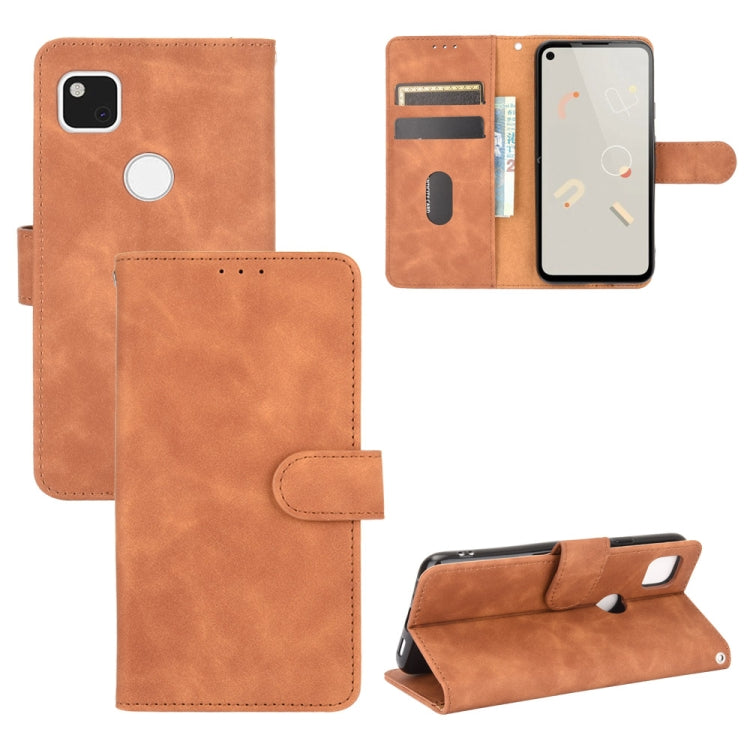 Tinta unita Skin Feel Fibbia magnetica Flip orizzontale Custodia in pelle PU con struttura in vitello con supporto e slot per schede e portafoglio, For Google Pixel 4a, For Google Pixel 3a XL, For Google Pixel 3a