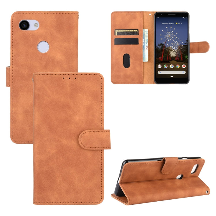 Tinta unita Skin Feel Fibbia magnetica Flip orizzontale Custodia in pelle PU con struttura in vitello con supporto e slot per schede e portafoglio, For Google Pixel 4a, For Google Pixel 3a XL, For Google Pixel 3a