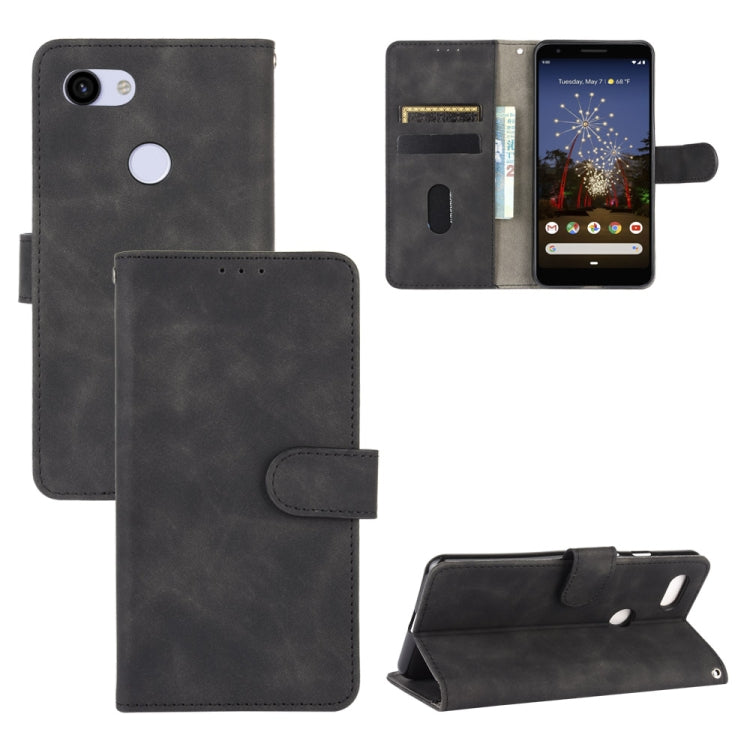 Tinta unita Skin Feel Fibbia magnetica Flip orizzontale Custodia in pelle PU con struttura in vitello con supporto e slot per schede e portafoglio, For Google Pixel 4a, For Google Pixel 3a XL, For Google Pixel 3a