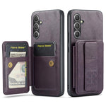 Fierre Shann FS-024 Custodia per telefono con porta carte in pelle di mucca cerata e olio, For Samsung Galaxy S26+ 5G, For Samsung Galaxy S26 Ultra 5G, For Samsung Galaxy S26 5G, For Samsung Galaxy S25 5G