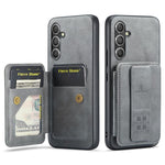 Fierre Shann FS-024 Custodia per telefono con porta carte in pelle di mucca cerata e olio, For Samsung Galaxy S25+ 5G, For Samsung Galaxy S25 Ultra 5G