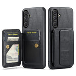 Fierre Shann FS-024 Custodia per telefono con porta carte in pelle di mucca cerata e olio, For Samsung Galaxy S26+ 5G, For Samsung Galaxy S26 Ultra 5G, For Samsung Galaxy S26 5G, For Samsung Galaxy S25 5G