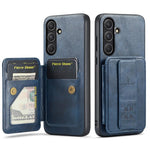 Fierre Shann FS-024 Custodia per telefono con porta carte in pelle di mucca cerata e olio, For Samsung Galaxy S26+ 5G, For Samsung Galaxy S26 Ultra 5G, For Samsung Galaxy S26 5G, For Samsung Galaxy S25 5G