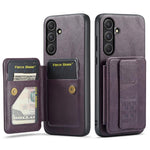 Fierre Shann FS-024 Custodia per telefono con porta carte in pelle di mucca cerata e olio, For Samsung Galaxy S26+ 5G, For Samsung Galaxy S26 Ultra 5G, For Samsung Galaxy S26 5G, For Samsung Galaxy S25 5G