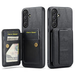 Fierre Shann FS-024 Custodia per telefono con porta carte in pelle di mucca cerata e olio, For Samsung Galaxy S26+ 5G, For Samsung Galaxy S26 Ultra 5G, For Samsung Galaxy S26 5G, For Samsung Galaxy S25 5G