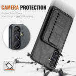 Fierre Shann FS-024 Custodia per telefono con porta carte in pelle di mucca cerata e olio, For Samsung Galaxy S26+ 5G, For Samsung Galaxy S26 Ultra 5G, For Samsung Galaxy S26 5G, For Samsung Galaxy S25 5G