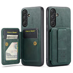 Fierre Shann FS-024 Custodia per telefono con porta carte in pelle di mucca cerata e olio, For Samsung Galaxy S26+ 5G, For Samsung Galaxy S26 Ultra 5G, For Samsung Galaxy S26 5G, For Samsung Galaxy S25 5G