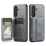 Fierre Shann FS-024 Custodia per telefono con porta carte in pelle di mucca cerata e olio, For Samsung Galaxy S26+ 5G, For Samsung Galaxy S26 Ultra 5G, For Samsung Galaxy S26 5G, For Samsung Galaxy S25 5G