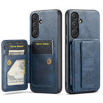 Fierre Shann FS-024 Custodia per telefono con porta carte in pelle di mucca cerata e olio, For Samsung Galaxy S26+ 5G, For Samsung Galaxy S26 Ultra 5G, For Samsung Galaxy S26 5G, For Samsung Galaxy S25 5G
