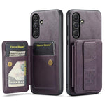 Fierre Shann FS-024 Custodia per telefono con porta carte in pelle di mucca cerata e olio, For Samsung Galaxy S26+ 5G, For Samsung Galaxy S26 Ultra 5G, For Samsung Galaxy S26 5G, For Samsung Galaxy S25 5G