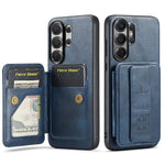 Fierre Shann FS-024 Custodia per telefono con porta carte in pelle di mucca cerata e olio, For Samsung Galaxy S26+ 5G, For Samsung Galaxy S26 Ultra 5G, For Samsung Galaxy S26 5G, For Samsung Galaxy S25 5G
