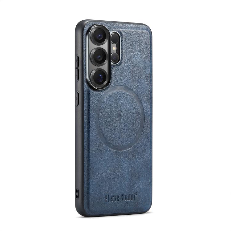 Fierre Shann FS-027 Custodia magnetica per telefono MagSafe con texture in pelle di mucca, For Samsung Galaxy S26+ 5G, For Samsung Galaxy S26 Ultra 5G, For Samsung Galaxy S26 5G, For Samsung Galaxy S25 5G