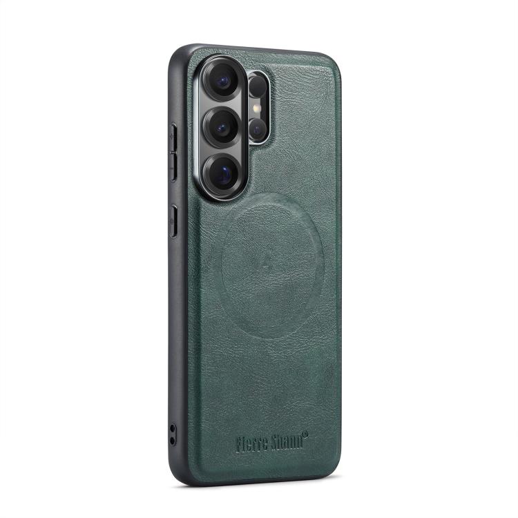 Fierre Shann FS-027 Custodia magnetica per telefono MagSafe con texture in pelle di mucca, For Samsung Galaxy S26+ 5G, For Samsung Galaxy S26 Ultra 5G, For Samsung Galaxy S26 5G, For Samsung Galaxy S25 5G