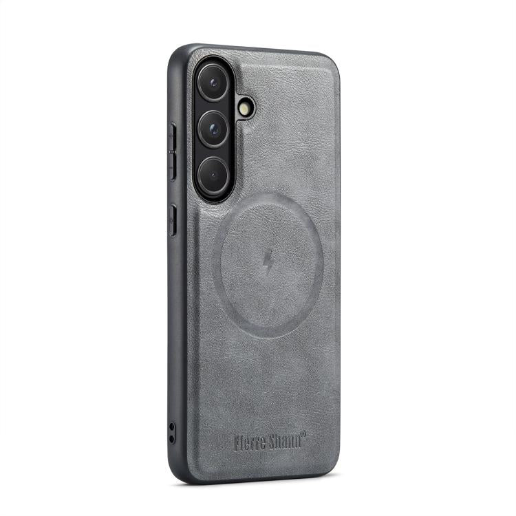 Fierre Shann FS-027 Custodia magnetica per telefono MagSafe con texture in pelle di mucca, For Samsung Galaxy S26+ 5G, For Samsung Galaxy S26 Ultra 5G, For Samsung Galaxy S26 5G, For Samsung Galaxy S25 5G
