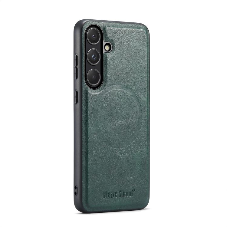Fierre Shann FS-027 Custodia magnetica per telefono MagSafe con texture in pelle di mucca, For Samsung Galaxy S26+ 5G, For Samsung Galaxy S26 Ultra 5G, For Samsung Galaxy S26 5G, For Samsung Galaxy S25 5G