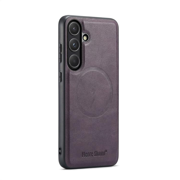 Fierre Shann FS-027 Custodia magnetica per telefono MagSafe con texture in pelle di mucca, For Samsung Galaxy S26+ 5G, For Samsung Galaxy S26 Ultra 5G, For Samsung Galaxy S26 5G, For Samsung Galaxy S25 5G