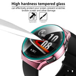 Proteggi schermo in vetro temperato 2 in 1 + Custodia per PC completamente placcata, For Huawei Watch GT2e