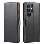 Custodia per telefono Fierre Shann PU in vera pelle, For Samsung Galaxy S25 Ultra 5G