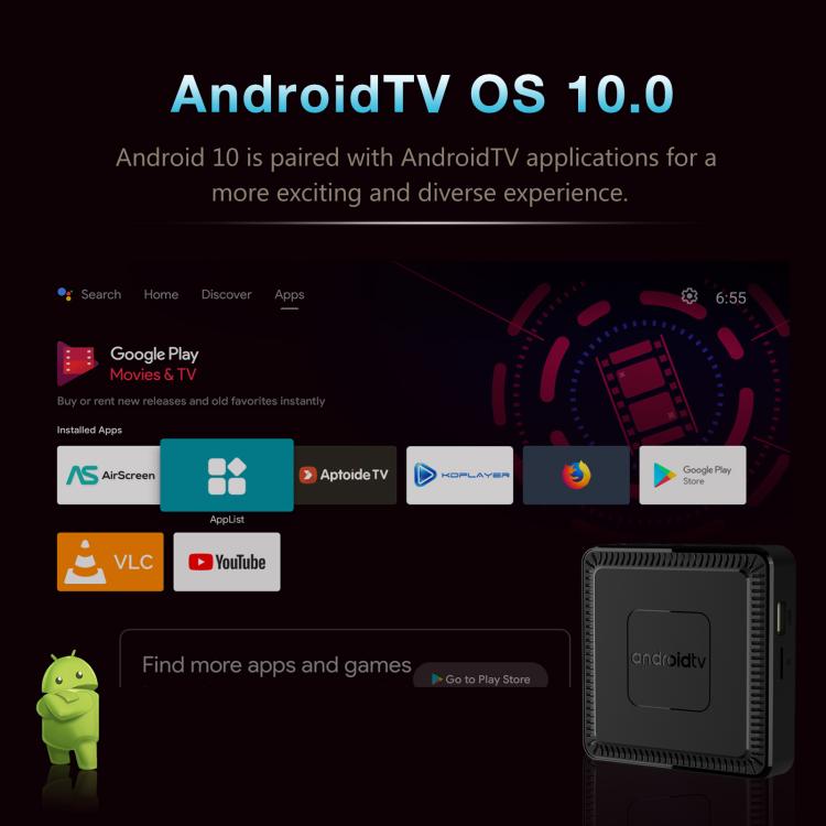 Q7 4K UHD Android 10 Smart TV Box Allwinner H313