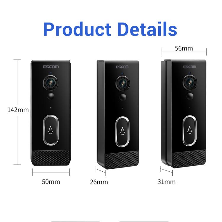 ESCAM V5 TUYA Campanello wireless 1080P con visione notturna