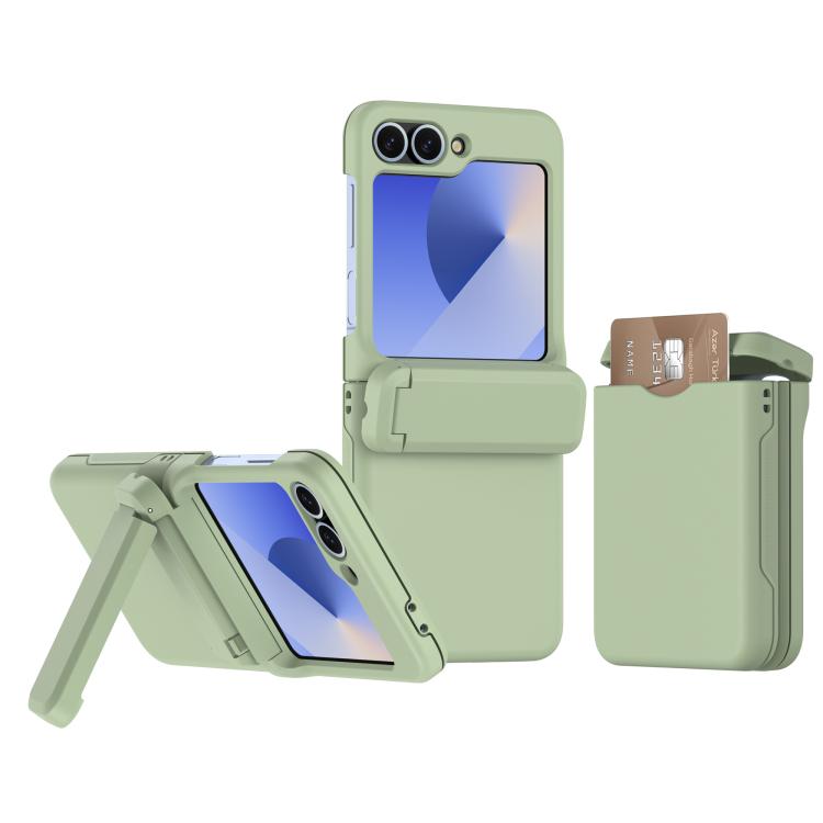 Custodia pieghevole per telefono cellulare con supporto in gomma a molla e slot per schede, For Galaxy Z Flip8 5G, For Samsung Galaxy Z Flip7 5G, For Samsung Galaxy Z Flip6 5G