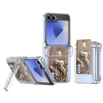 Custodia pieghevole per telefono cellulare con supporto in gomma a molla e slot per schede, For Samsung Galaxy Z Flip5 5G