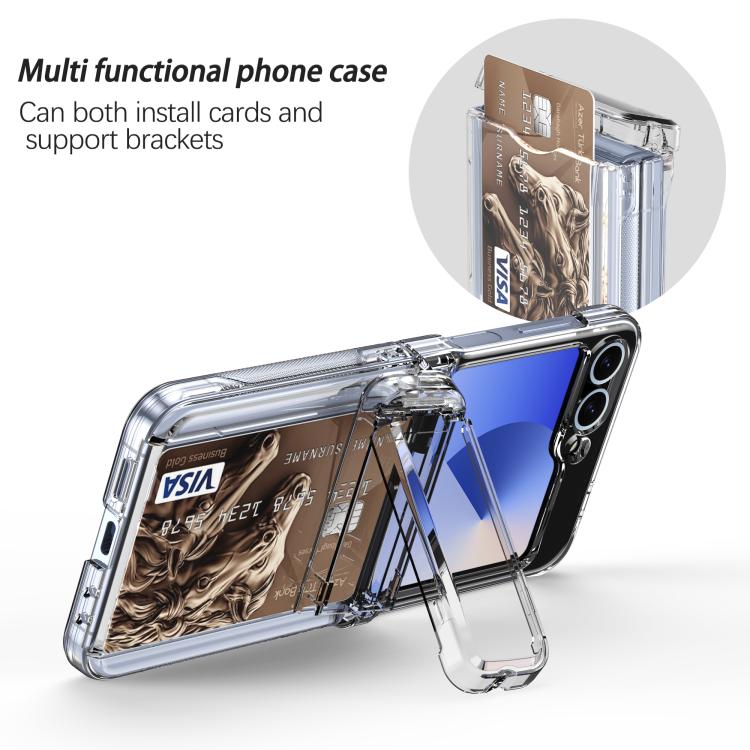 Custodia pieghevole per telefono cellulare con supporto in gomma a molla e slot per schede, For Samsung Galaxy Z Flip5 5G
