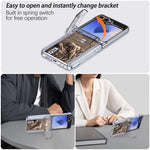 Custodia pieghevole per telefono cellulare con supporto in gomma a molla e slot per schede, For Samsung Galaxy Z Flip5 5G