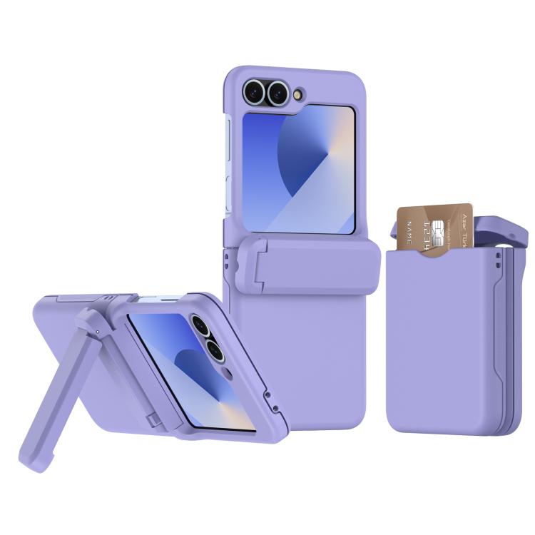 Custodia pieghevole per telefono cellulare con supporto in gomma a molla e slot per schede, For Samsung Galaxy Z Flip5 5G